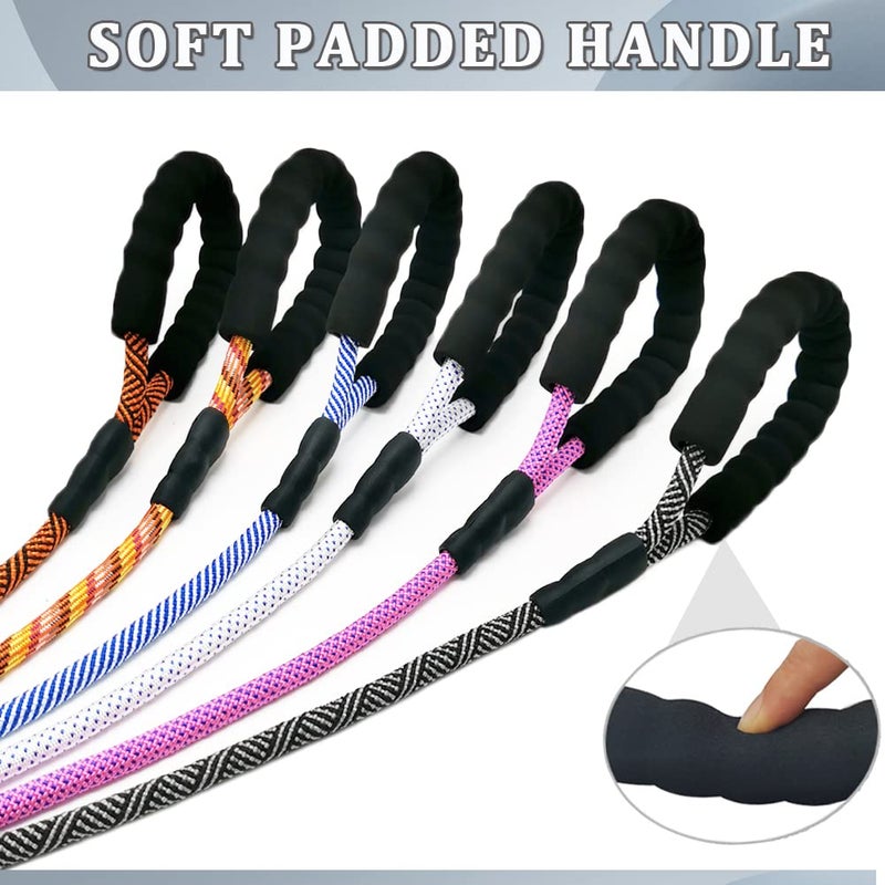 MayPaw Heavy Duty Rope Dog Leash, 3/4/5/6/7/8/10/12/15/20 FT Nylon Pet Leash, Soft Padded Handle Thick Lead Leashes for Large Medium Dogs (Black, 1/2" * 8') - Image 3